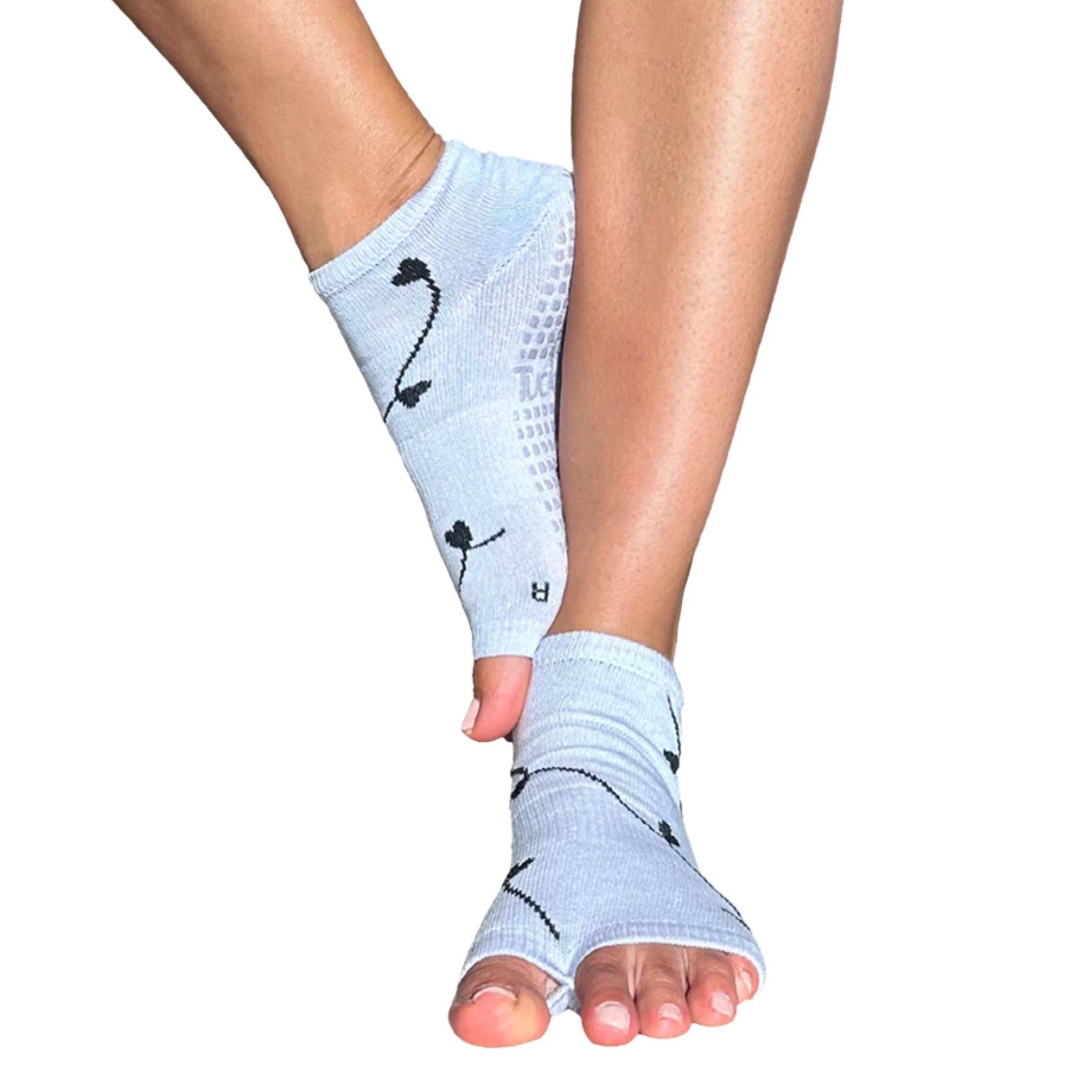 Anklet Grip Socks - Heart Strings Lilac (Barre / Pilates)