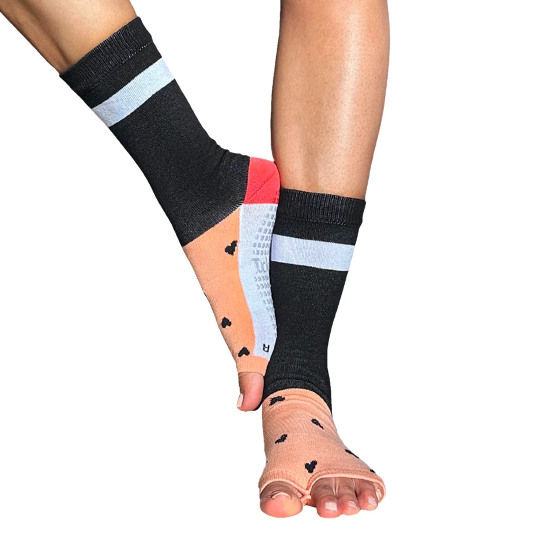 Crew Toeless - Spice Color Blocking (Barre / Pilates)