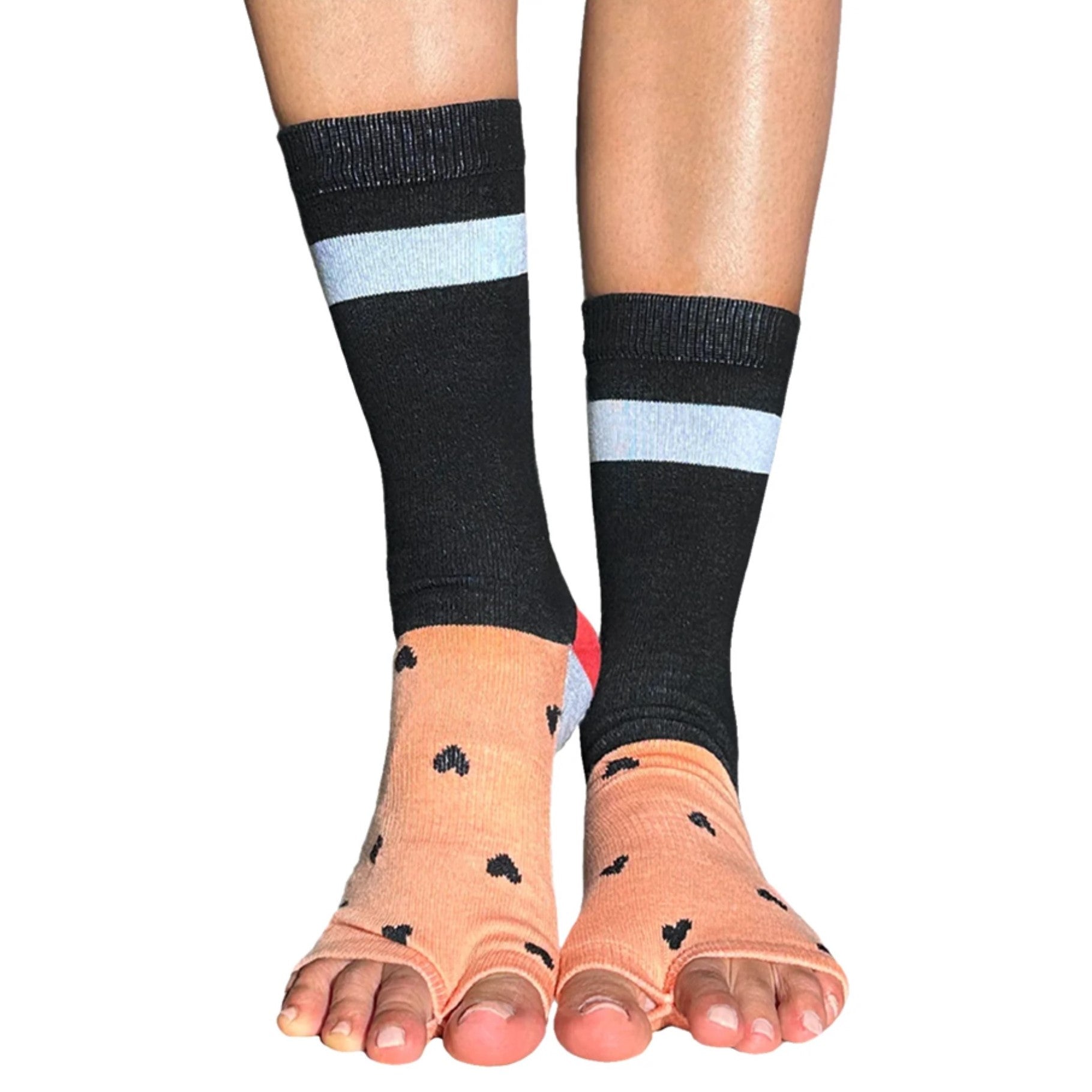 Crew Toeless - Spice Color Blocking (Barre / Pilates)