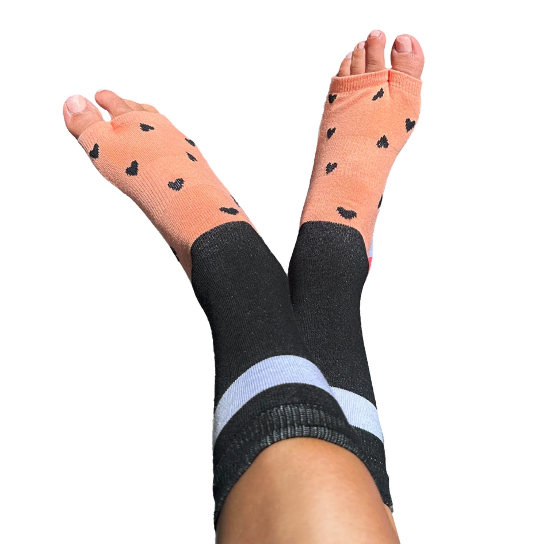 Crew Toeless - Spice Color Blocking (Barre / Pilates)